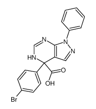 4-(p-bromophenyl)-4,5-dihydro-1-phenyl-1H-pyrazolo(3,4-d)pyrimidine-4-carboxylic acid结构式