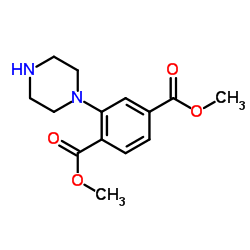 Dimethyl 2-(1-piperazinyl)terephthalate结构式