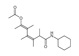 (2RS,3Z,5E)-6-Acetoxy-N-cyclohexyl-2,3,4,5-tetramethylhepta-3,5-diensaeure-amid Structure