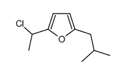 2-(1-chloroethyl)-5-(2-methylpropyl)furan结构式