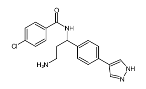 N-[3-amino-1-[4-(1H-pyrazol-4-yl)phenyl]propyl]-4-chlorobenzamide Structure