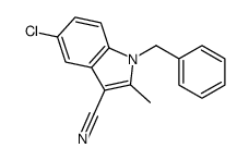 1-benzyl-5-chloro-2-methylindole-3-carbonitrile Structure