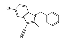 1-benzyl-5-chloro-2-methylindole-3-carbonitrile结构式