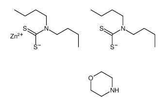bis(dibutyldithiocarbamato-S,S')(morpholine-N4,O1)zinc Structure