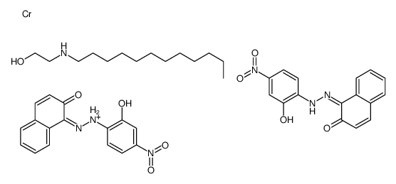 hydrogen bis[1-[(2-hydroxy-4-nitrophenyl)azo]-2-naphtholato(2-)]chromate(1-) , compound with 2-(dodecylamino)ethanol (1:1)结构式