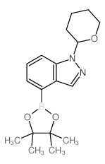 1-(oxan-2-yl)-4-(tetramethyl-1,3,2-dioxaborolan-2-yl)-1H-indazole structure