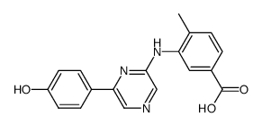 3-{[6-(4-hydroxyphenyl)pyrazin-2-yl]amino}-4-methylbenzoic acid Structure