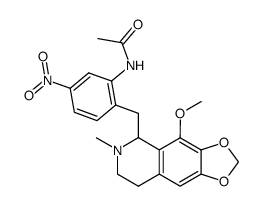 N-[2-(4-methoxy-6-methyl-5,6,7,8-tetrahydro-[1,3]dioxolo[4,5-g]isoquinolin-5-ylmethyl)-5-nitro-phenyl]-acetamide结构式