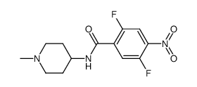 2,5-difluoro-N-(1-methyl-4-piperidyl)-4-nitro-benzamide结构式