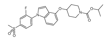 1-methylethyl 4-({1-[2-fluoro-4-(methylsulfonyl)phenyl]-1H-indol-4-yl}oxy)-1-piperidinecarboxylate Structure