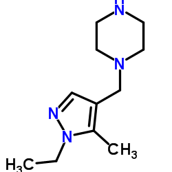 1-(1-ETHYL-5-METHYL-1 H-PYRAZOL-4-YLMETHYL)-PIPERAZINE结构式