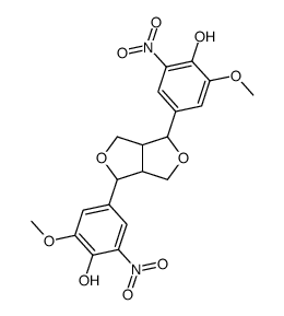 2,2'-dimethoxy-6,6'-dinitro-4,4'-(tetrahydro-furo[3,4-c]furan-1,4-diyl)-bis-phenol Structure
