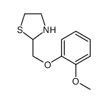 Thiazolidine, 2-((2-methoxyphenoxy)methyl)- Structure