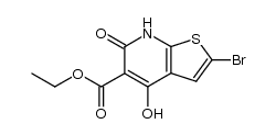 2-bromo-5-ethoxycarbonyl-4-hydroxythieno[2,3-b]pyridin-6(7H)-one结构式