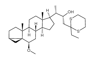 (2R,3S)-1-(2-ethyl-1,3-dithian-2-yl)-3-((1aR,3aR,3bS,5aS,6R,8aS,8bS,10R,10aR)-10-methoxy-3a,5a-dimethylhexadecahydrocyclopenta[a]cyclopropa[2,3]cyclopenta[1,2-f]naphthalen-6-yl)butan-2-ol Structure