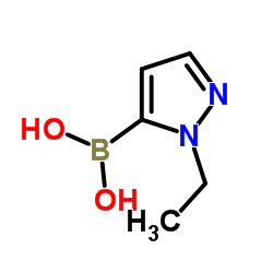 (1-Ethyl-1H-pyrazol-5-yl)boronic acid structure