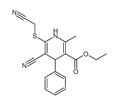2-cyanomethylthio-6-methyl-4-phenyl-5-ethoxycarbonyl-3-cyano-1,4-dihydropyridine Structure