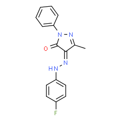 3-methyl-1-phenyl-1H-pyrazole-4,5-dione 4-[(4-fluorophenyl)hydrazone] Structure