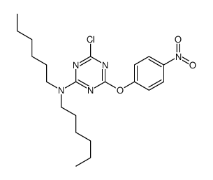 4-chloro-N,N-dihexyl-6-(4-nitrophenoxy)-1,3,5-triazin-2-amine结构式