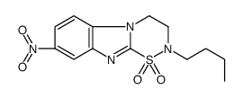2-butyl-8-nitro-3,4-dihydro-[1,2,5]thiadiazino[5,6-a]benzimidazole 1,1-dioxide结构式