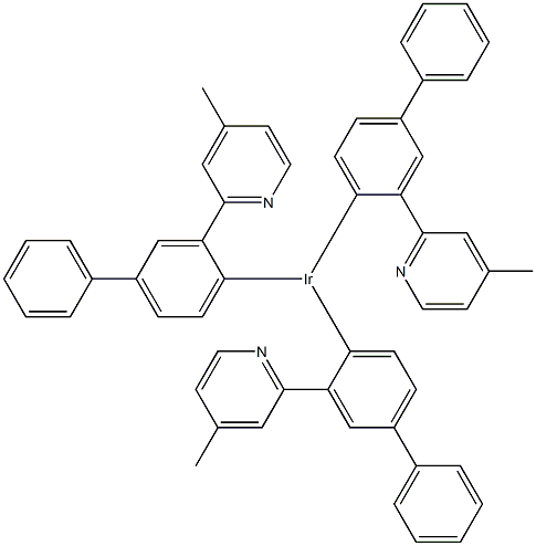 三[3-(4-甲基吡啶-2-基)[1,1'-联苯]-4-基]合铱结构式