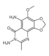 1,3-Dioxolo[4,5-h]quinazolin-6(7H)-one,5,7-diamino-4-methoxy-8-methyl- Structure