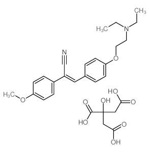 (Z)-3-[4-(2-diethylaminoethoxy)phenyl]-2-(4-methoxyphenyl)prop-2-enenitrile; 2-hydroxypropane-1,2,3-tricarboxylic acid picture