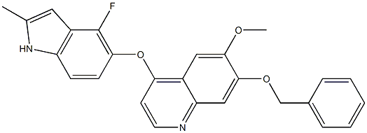 4-(4-fluoro-2-methyl-1H-indol-5-yloxy)-6-methoxy-7-benzyloxyquinoline Structure