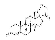 (17R)-4-Androsten-17-spiro-3'-(1',2'-dithiolan)-3,4'-dion结构式