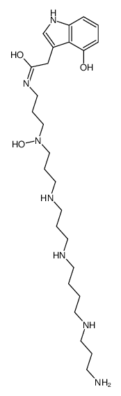 N-[3-[3-[3-[4-(3-aminopropylamino)butylamino]propylamino]propyl-hydroxyamino]propyl]-2-(4-hydroxy-1H-indol-3-yl)acetamide Structure