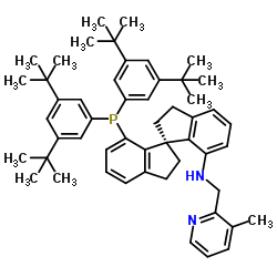 N-[(1R)-7'-[双[3,5-二叔丁基苯基]膦]-2,2',3,3'-四氢-1,1'-螺二[1H-茚]-7-基]-3-甲基-2-吡啶甲胺结构式