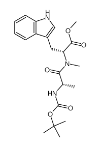 (R)-methyl-2-((S)-2-((tert-butoxycarbonyl)amino)-N-methylpropanamido)-3-(1H-indol-3-yl) propanoate Structure