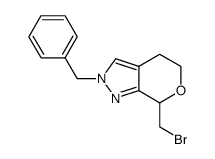 2-苯甲基-7-(溴甲基)-2,4,5,7-四氢吡喃并[3,4-c]吡唑结构式