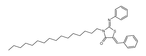 5-benzylidene-3-hexadecyl-2-phenylimino-thiazolidin-4-one结构式