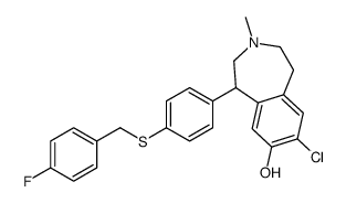 7-chloro-8-hydroxy-1-(4'-(4-fluorobenzyl)thiophenyl)-3-methyl-2,3,4,5-tetrahydro-1H-3-benzazepine structure