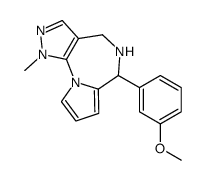 5,6-Dihydro-6-(3-methoxyphenyl)-1-methyl-1H,4H-pyrazolo(4,3-f)pyrrolo(1,2-a)(1,4)diazepine结构式
