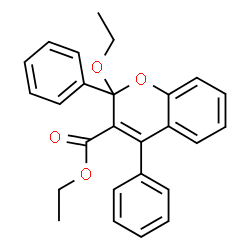 2-Ethoxy-2,4-diphenyl-2H-1-benzopyran-3-carboxylic acid ethyl ester结构式