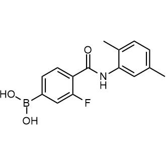 (4-((2,5-二甲基苯基)氨基甲酰基)-3-氟苯基)硼酸结构式