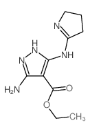 1H-Pyrazole-4-carboxylicacid, 3-amino-5-[(3,4-dihydro-2H-pyrrol-5-yl)amino]-, ethyl ester结构式