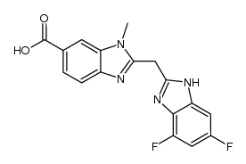 2-((4,6-difluoro-1H-benzo[d]imidazol-2-yl)methyl)-1-methyl-1H-benzo[d]imidazole-6-carboxylic acid结构式