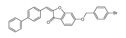 6-[(4-bromophenyl)methoxy]-2-[(4-phenylphenyl)methylidene]-1-benzofuran-3-one结构式
