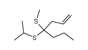 4-isopropylsulfanyl-4-methylsulfanyl-hept-1-ene结构式
