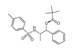(1R,2S)-2-((4-methylphenyl)sulfonamido)-1-phenylpropyl (S)-2-methylpropane-2-sulfinate Structure