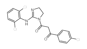 1,3-Propanedione,1-(4-chlorophenyl)-3-[2-[(2,6-dichlorophenyl)amino]-4,5-dihydro-1H-imidazol-1-yl]-结构式