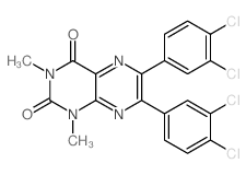 6,7-bis(3,4-dichlorophenyl)-1,3-dimethyl-pteridine-2,4-dione结构式