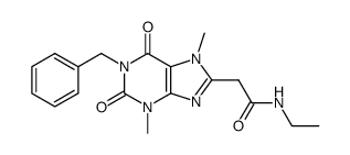 2-(1-benzyl-3,7-dimethyl-2,6-dioxo-2,3,6,7-tetrahydro-1H-purin-8-yl)-N-ethyl-acetamide结构式