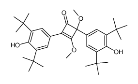 2,4-Bis-(3,5-di-tert-butyl-4-hydroxy-phenyl)-3,4-dimethoxy-cyclobut-2-enone结构式