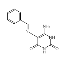 6-amino-5-(benzylideneamino)-1H-pyrimidine-2,4-dione结构式
