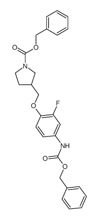 3-(4-Benzyloxycarbonylamino-2-fluoro-phenoxymethyl)-pyrrolidine-1-carboxylic acid benzyl ester Structure