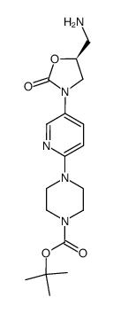 (S)-N-[3-[2-[4-(N-t-butoxycarbonyl)piperazin-1-yl]pyridin-5-yl]-2-oxooxazolidin-5-ylmethyl]amine结构式